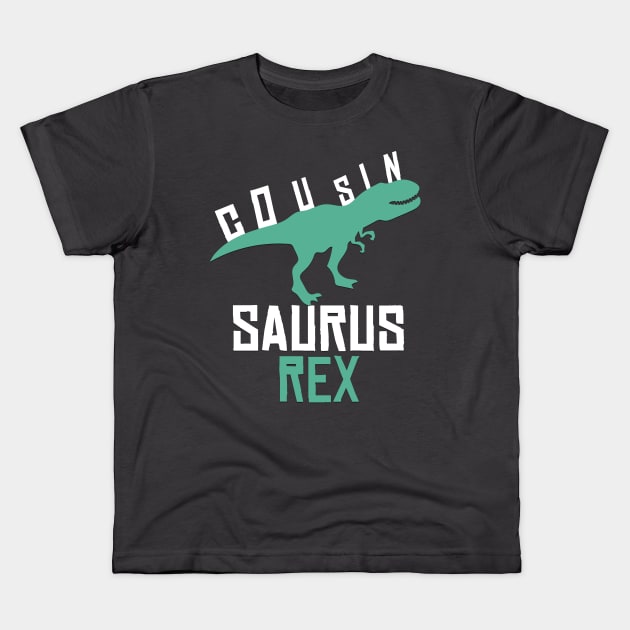 Cousin Saurus Rex Funny Dinosaur Gift Kids T-Shirt by andreperez87